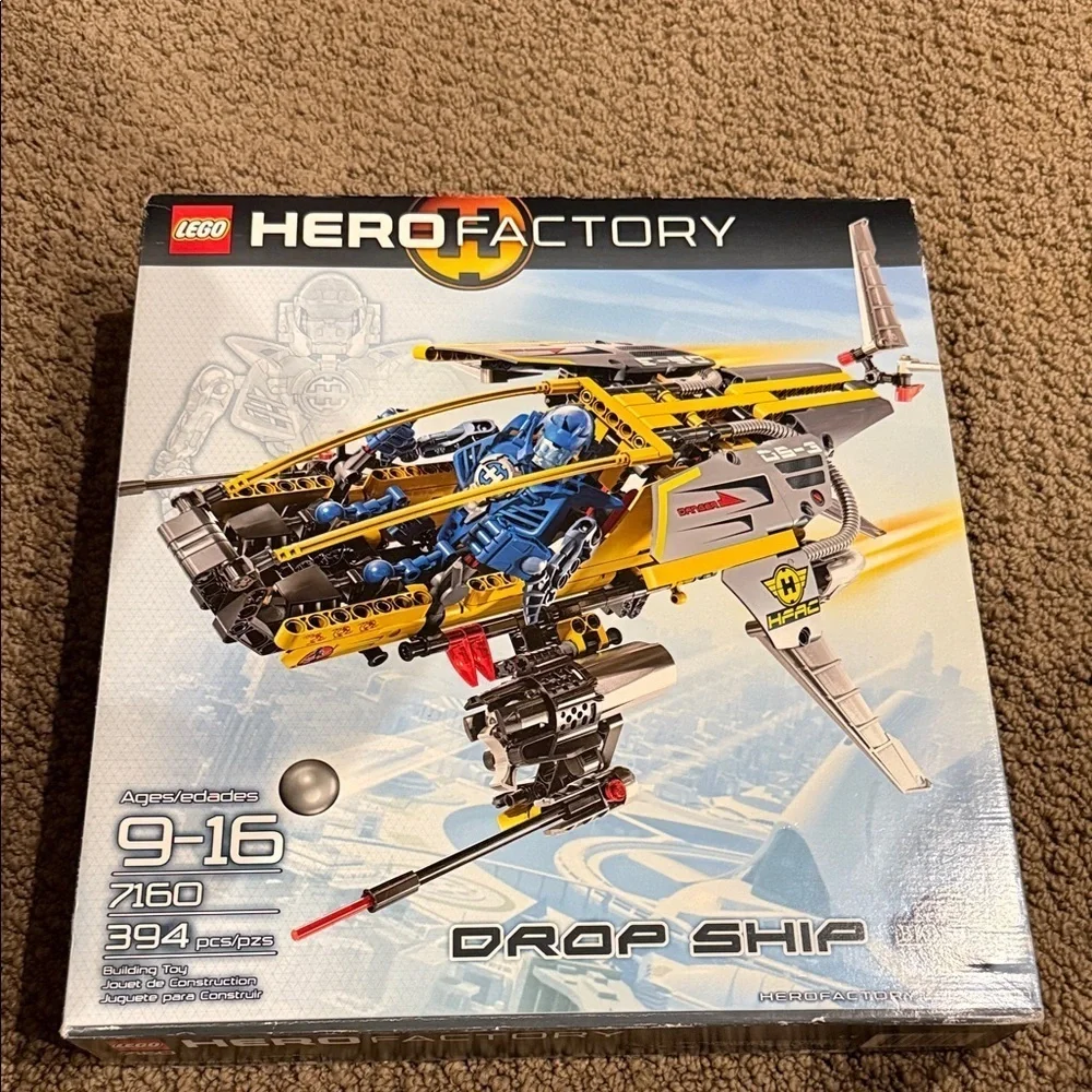 Lego hero factory drop ship set 7160 394pieces new in sealed box